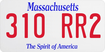 MA license plate 310RR2