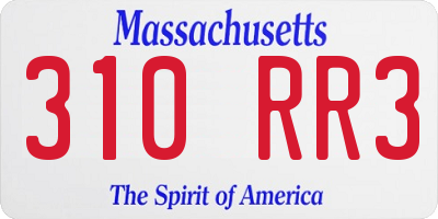 MA license plate 310RR3