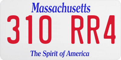 MA license plate 310RR4