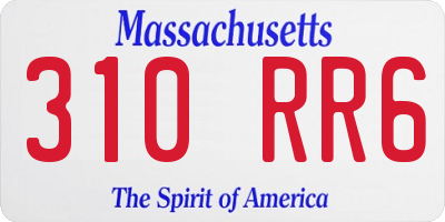 MA license plate 310RR6