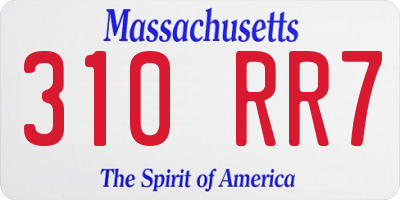 MA license plate 310RR7