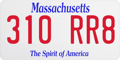 MA license plate 310RR8