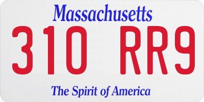 MA license plate 310RR9