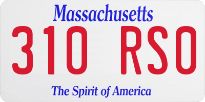MA license plate 310RS0