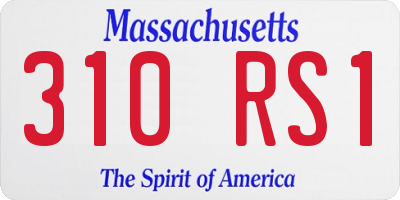 MA license plate 310RS1
