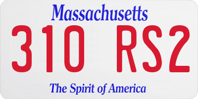 MA license plate 310RS2