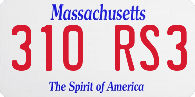 MA license plate 310RS3