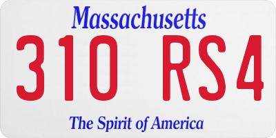 MA license plate 310RS4