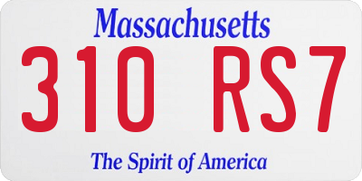 MA license plate 310RS7