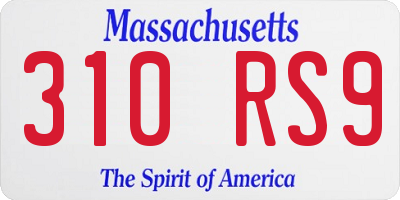 MA license plate 310RS9