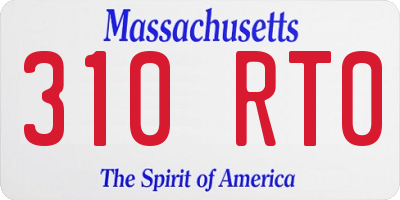 MA license plate 310RT0
