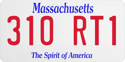 MA license plate 310RT1