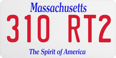 MA license plate 310RT2