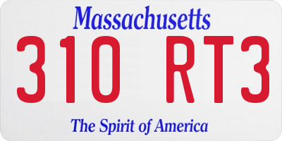 MA license plate 310RT3