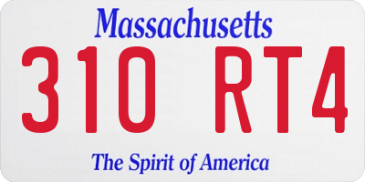 MA license plate 310RT4