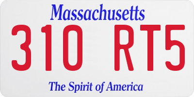 MA license plate 310RT5
