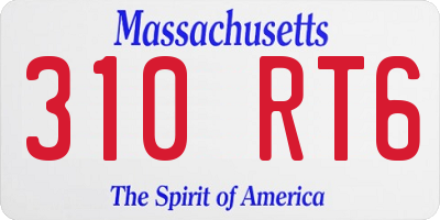 MA license plate 310RT6