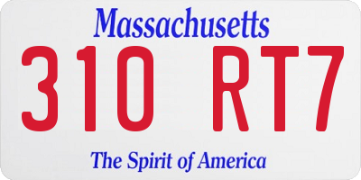 MA license plate 310RT7