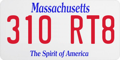 MA license plate 310RT8