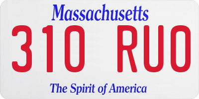 MA license plate 310RU0