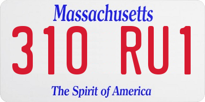 MA license plate 310RU1