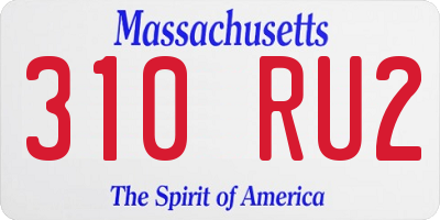MA license plate 310RU2