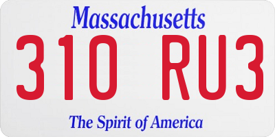 MA license plate 310RU3