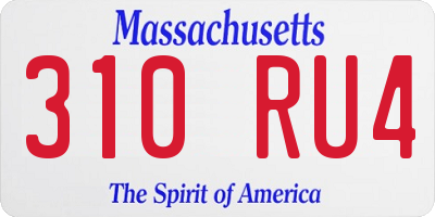 MA license plate 310RU4