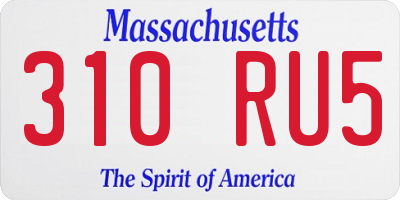 MA license plate 310RU5