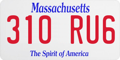 MA license plate 310RU6