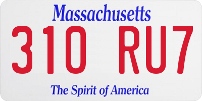 MA license plate 310RU7