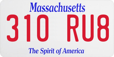 MA license plate 310RU8