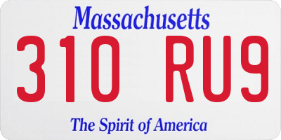 MA license plate 310RU9