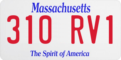 MA license plate 310RV1