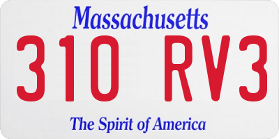 MA license plate 310RV3