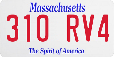 MA license plate 310RV4