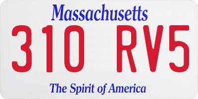 MA license plate 310RV5