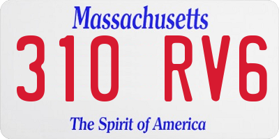MA license plate 310RV6