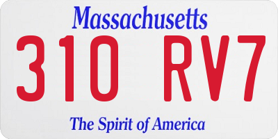 MA license plate 310RV7