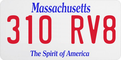 MA license plate 310RV8