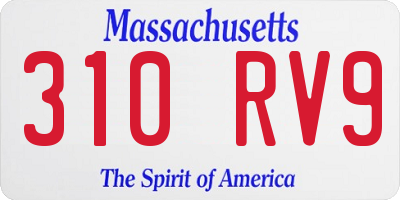MA license plate 310RV9