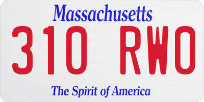 MA license plate 310RW0