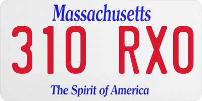 MA license plate 310RX0