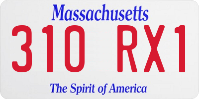 MA license plate 310RX1