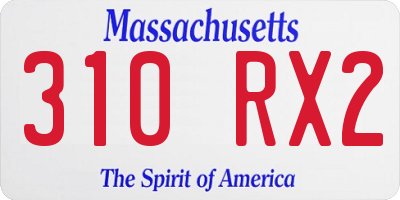 MA license plate 310RX2