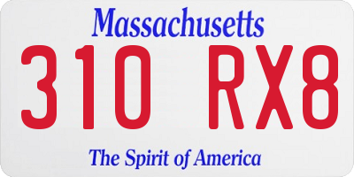 MA license plate 310RX8