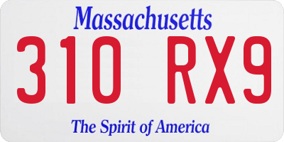 MA license plate 310RX9