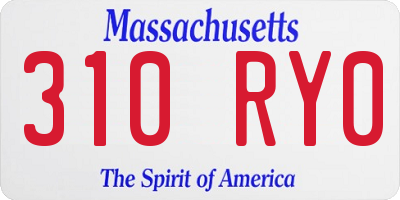 MA license plate 310RY0