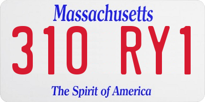 MA license plate 310RY1