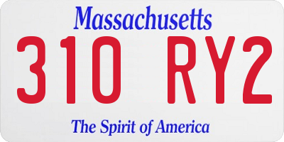 MA license plate 310RY2